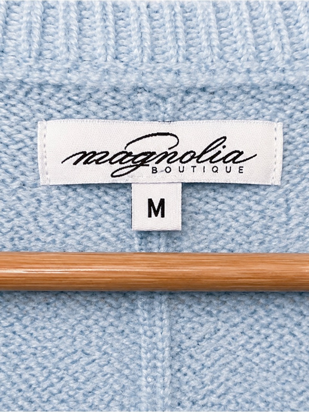Magnolia Light Blue V-Neck Knit Sweater - Picture 3 of 3